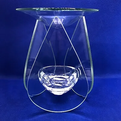 Yankee Candle Glass Potpourri Wax Burner Minimal Glass Elegant Design New • £10