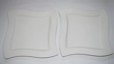 Set Of 2 Villeroy & Boch 1748 Germany White New Wave Modern 9  Salad Plates • $45