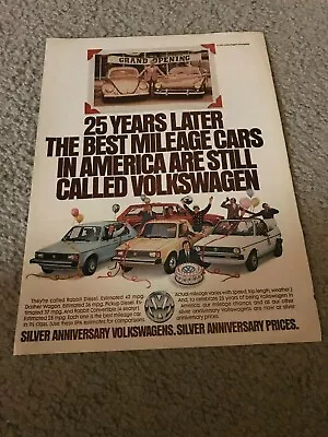 $7.99 • Buy 1981 VOLKSWAGEN RABBIT CONVERTIBLE PICKUP DIESEL DASHER WAGON Print Ad 25 ANNIV.