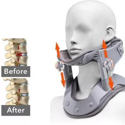 Therapy Cervical Neck Traction Device Neck Brace Collar Stretcher Pain Relief UK • £33.99