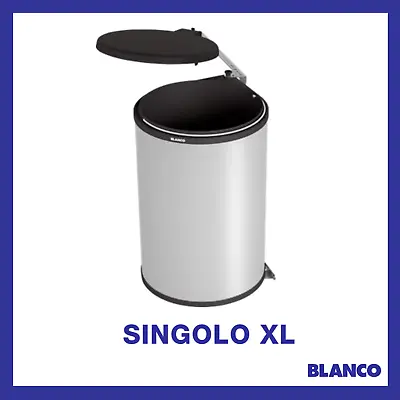 BLANCO SINGOLO XL Bin Silver & Black Kitchen Cabinet Bin For Under Sink Kitchen • £120.40