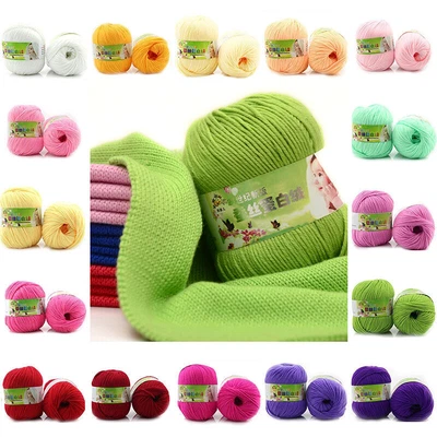 $2.19 • Buy 50g Lot Chunky Yarn Knitting Wool Silk Protein Cashmere Crochet Baby Soft Cotton