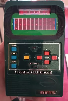 Mattel CLASSIC FOOTBALL 2 Vintage Electronic Handheld Game Tested WORKING • $17.99