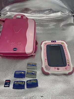VTech InnoTab 2 5 Cartridges NO AC Adapter Or Stylus) Case Included (Tested) • $25