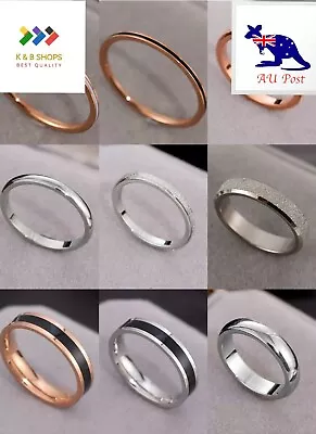 Titanium Stainless Steel 1-4mm Brush Finish Men Women Wedding Band Comfort Ring  • $9.90