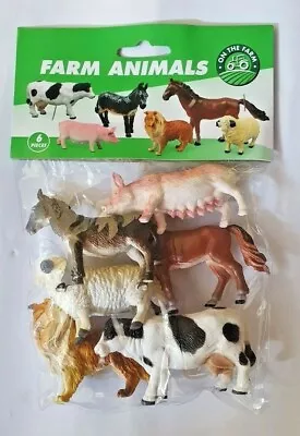 6 Pack Plastic Farm Animal Set Figures Toys For Children Learning And Awareness • £6.99