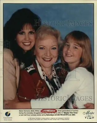 1995 Press Photo Marie Osmond Betty White & Ashley Johnson On  Maybe This Time  • $17.99