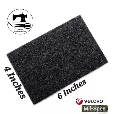 Morale/Military Patch Sew-On Loop Panel 4” Wide X 6” (Inch) VELCRO® Brand- Black • $3.57