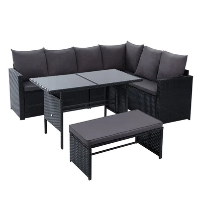 $916 • Buy Gardeon Outdoor Furniture Dining Setting Sofa Set Wicker 8 Seater Storage Cover