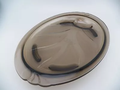 VTG Pyrex 15  Oval Footed Meat Platter Tree Of Life W/ Juice Well Brown 815 EUC • $11.39