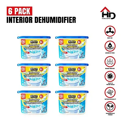 6x Dehumidifier Interior Damp Trap Mould Moisture Mildew Remover Kit 3X Absorb • £7.75