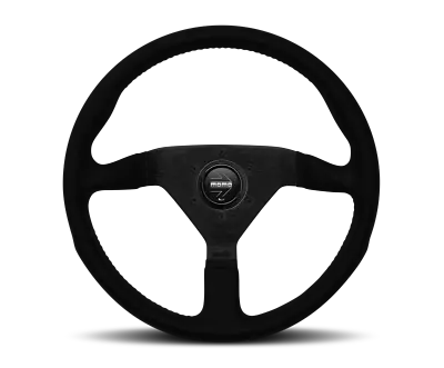 MOMO Monte Carlo Alcantara Steering Wheel 350mm Black Black Stitch Black Spokes • $229