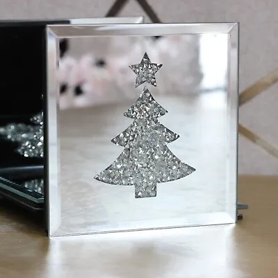 Christmas Tree Crystal Mirrored Coasters - Set Of 4 • £9.95