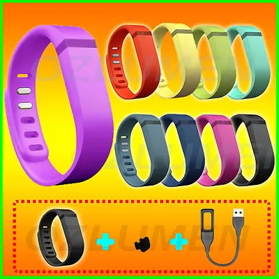 Replacement Band With Metal Clasp + USB Charging Cable For Fitbit Flex Wristband • $9.12