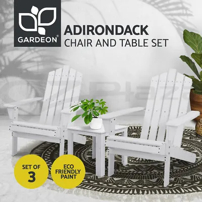 $227.95 • Buy Gardeon Outdoor Chairs Lounge Setting Beach Chair Table Wooden Patio Furniture