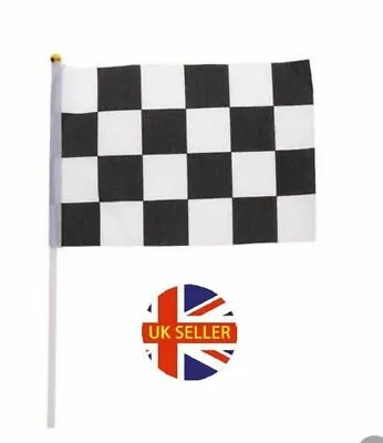 £7.99 • Buy 1 - 100 Pieces Chequered Race Car Grand Prix  Flag Small Flags Handheld Party