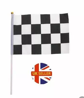 £1.95 • Buy 1 - 100 Pieces Chequered Race Car Grand Prix  Flag Small Flags Handheld Party