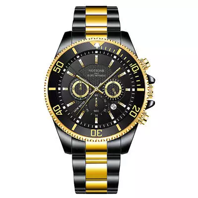 Luxury Gold Green Watch Men's Waterproof Stainless Steel Luminous • $22.93