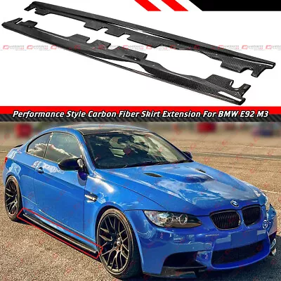 For 08-13 BMW E92 E93 M3 Performance Carbon Fiber Side Skirt Extension Splitters • $359.99