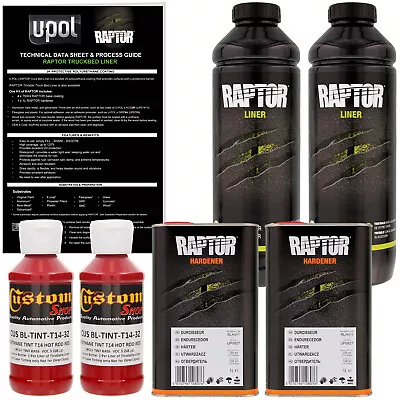 U-POL Raptor Tintable Hot Rod Red Spray-On Truck Bed Liner Coating 2 Liters • $129.99