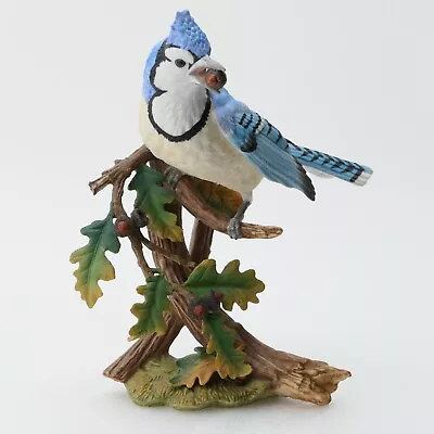 Maruri BLUE JAY With OAK Porcelain Bird Figurine - Songbird Serenade • $47.95