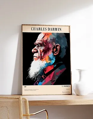 Charles Darwin | Charles Darwin Print | Charles Darwin Poster | Vintage Print • $145