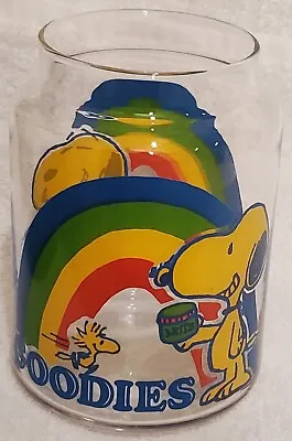 1965 Vintage Snoopy Woodstock Goodies Jar Peanuts Canister Cookies Candy • $19.95