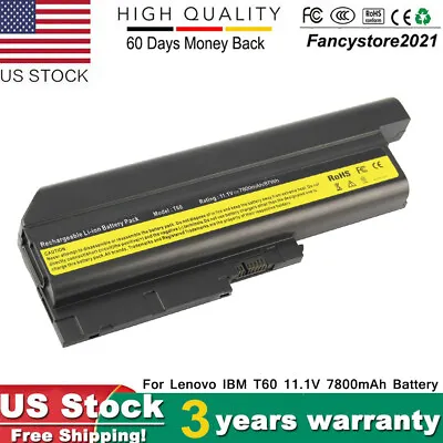 9 Cells Battery For IBM Lenovo ThinkPad T61 T61p T60 R61 R61i R60 T500 W500 R500 • $23.99