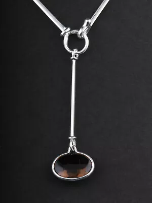 Georg Jensen Sterling Pendant # 628B W. Smokey Quartz. Savannah. TORUN. 10003053 • $332