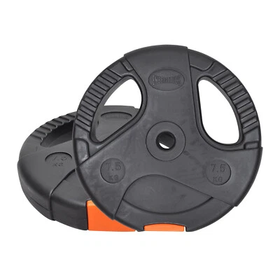 $54.95 • Buy 7.5kg X 2 Standard PVC Coated Weight Plate -  Ez Dual Grip- 26.5 Hole Diameter