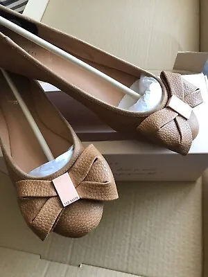 Ted Baker IMME4 Bow Flat Pump UK7(40) Tan Brand New • £65