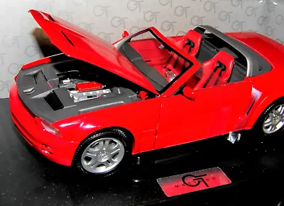 Ford Mustang GT Die Cast NEW! In Box RED 1:18 Scale  Doors Hood Trunk Open • $49.88
