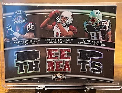 2010 Triple Threads Randy Moss Larry Fitzgerald Johnson Jersey/Relic 10/27 • $74.99