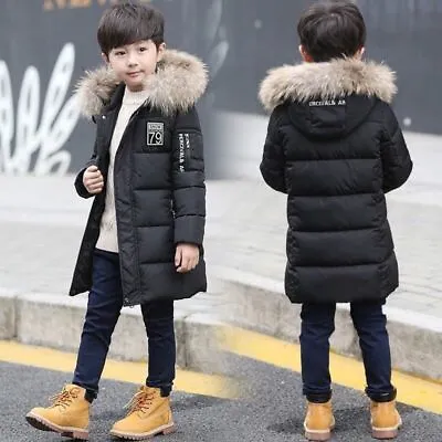 £21.66 • Buy New Kids Boys Hooded Quilted Puffer Coat Jacket School Thick Parka Winter Warm -