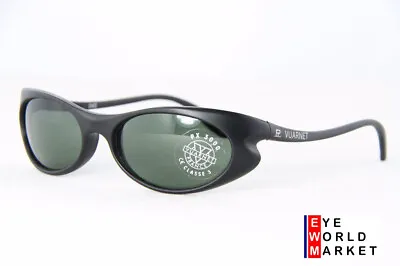 Vintage Vuarnet 040 Sports Black Matte Oval Sunglasses Mineral PX3000 Gray Lens • $119
