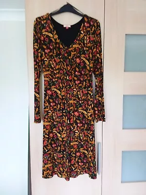 Joe Browns Long Sleeve Lovely Patterned Dress Size 12 Worn Occasionally  • £10