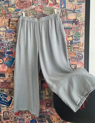 Marla Wynne Layers Monument Grey Malibu Wide Leg Pants 1X New • $29.95