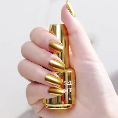 Metallic Nail Polish Magic Mirror Effect Chrome Nail Art Polish Varnish18ml Gold • $1.75