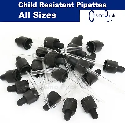 Wholesale Child Safe CRC Pipette Reusable Glass Eye Dropper Medical Aromatherapy • $3.40