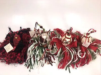 Lot 4 Hand-made Folk Art Holiday Christmas Door Knob Hanger Decoration • $21.75