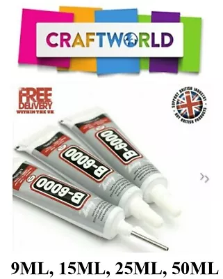£2.75 • Buy B6000 Acrylic Crystal Craft Jewellery Rhinestone Gem Diamante 9,15,25,50ml Glues