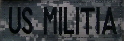  JUMBO ACU US MILITIA  TAPE /PATCH 2 X 5 Inches With HOOK FASTENER • $6.99