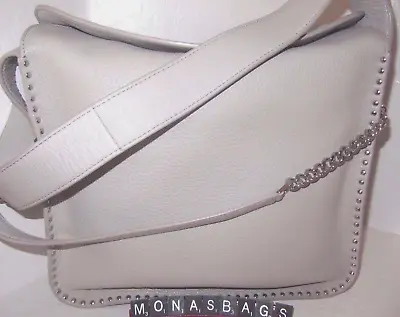 Michael Kors New Astor Studded Large Light Grey Leather Shoulder Hobo NWT $348 • $139.98