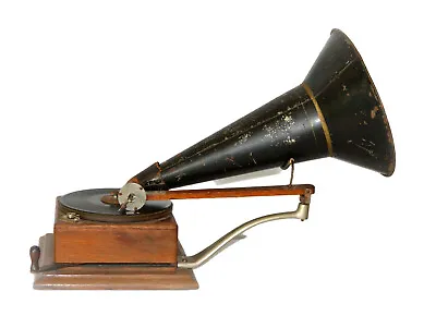 ALL ORIGINAL C.1897 BERLINER LEVER RATCHET-WIND PHONOGRAPH  GRAMOPHONE • $8250