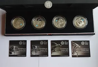 2009 To 2012 Countdown To London Olympics Silver Proof £5 4 Coin Set With COA • £275