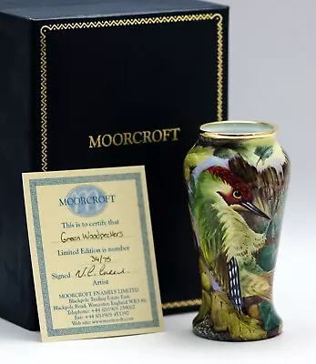 Moorcroft Enamels Green Woodpeckers Ltd Edition 34/75 By Nigel Creed • $503.56