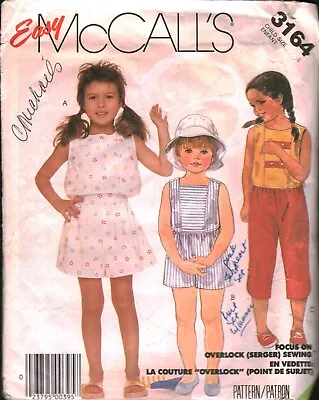 3164 Vintage McCalls SEWING Pattern Girls Cropped Top Pants Shorts 1980s 4 Easy • $5.59