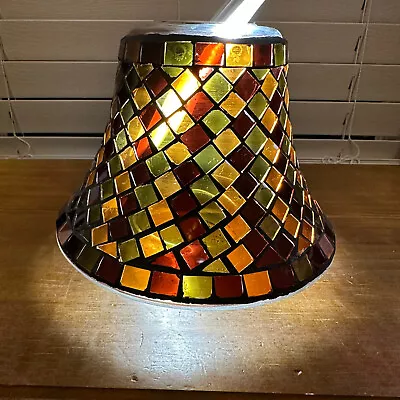 Yankee Candle Shade Mosaic Green Brown Gold For Large Jar Candle Topper • $29.99