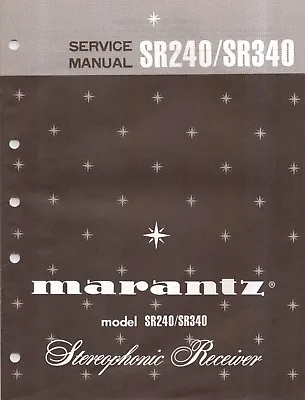 Marantz SR240 SR340 Receiver Original Service Manual With Money-Back Guarantee • $27.50