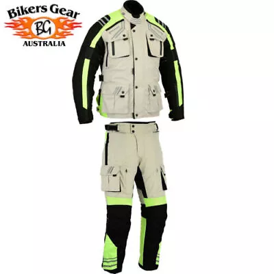 Australian Bikers Gear HiViz Waterproof Motorcycle Motorbike SUIT Jakcet Trouser • $173.27